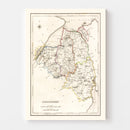 Vintage Map of Londonderry County Ireland, 1846