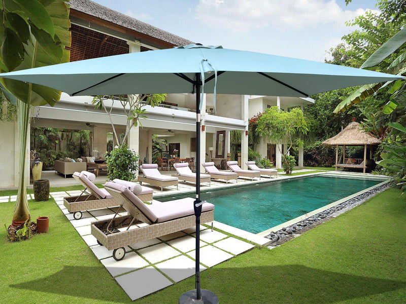 6 x 9ft Patio Umbrella Outdoor Waterproof Umbrella with Crank and Push Button Tilt without flap for Garden Backyard Pool Swimming Pool Market