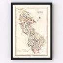 Vintage Map of Leitrim County Ireland, 1846