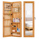 Jewelry Armoire Organizer With Full Length Mirror, Wall Mounted Lockable Cabinet With LED Light by Unique Piece Furniture
