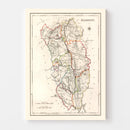 Vintage Map of Kilkenny County Ireland, 1846