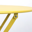 3 Pieces Patio Bistro Balcony Metal Chair Table Set - Yellow