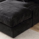 74.8" Modern Luxury Twins Sofa Couch for Living Room Quality Corduroy Upholstery Sleeper Sofa Bed Daybed Black