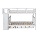 Bunk Bed With Twin Size Trundle, Storage And Guard Rail For Bedroom by HouseOfZazla