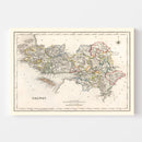 Vintage Map of Galway County Ireland, 1846