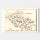 Vintage Map of Fermanagh County Ireland, 1846