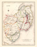 Vintage Map of Down County Ireland, 1846