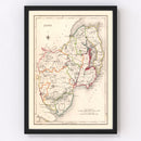 Vintage Map of Down County Ireland, 1846
