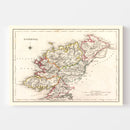 Vintage Map of Donegal County Ireland, 1846