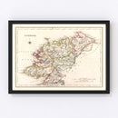 Vintage Map of Donegal County Ireland, 1846