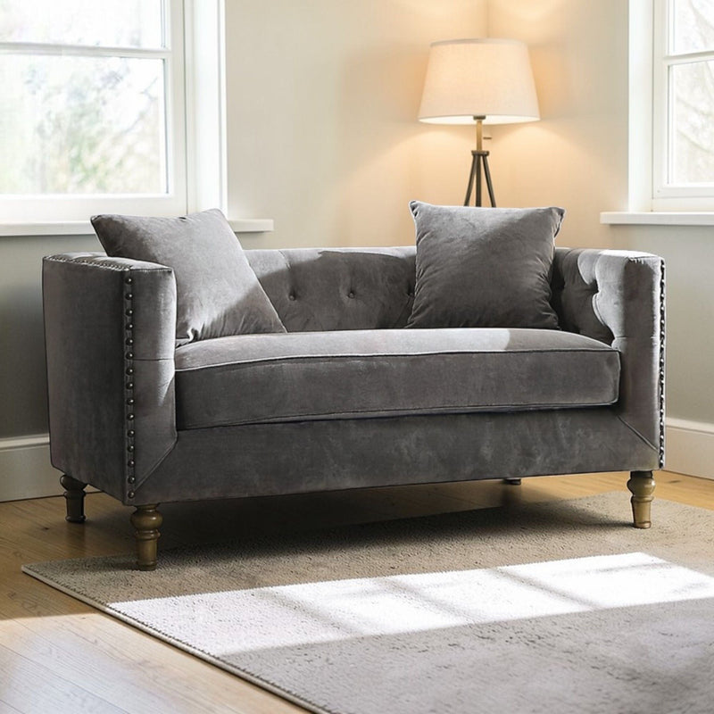 Sidonia - Loveseat With 2 Pillows - Gray, photo 4 of 6