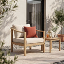 Acacia Wood Patio Furniture Club Chair with Soft Cushion by HouseOfZazla