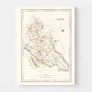 Vintage Map of Carlow County Ireland, 1846