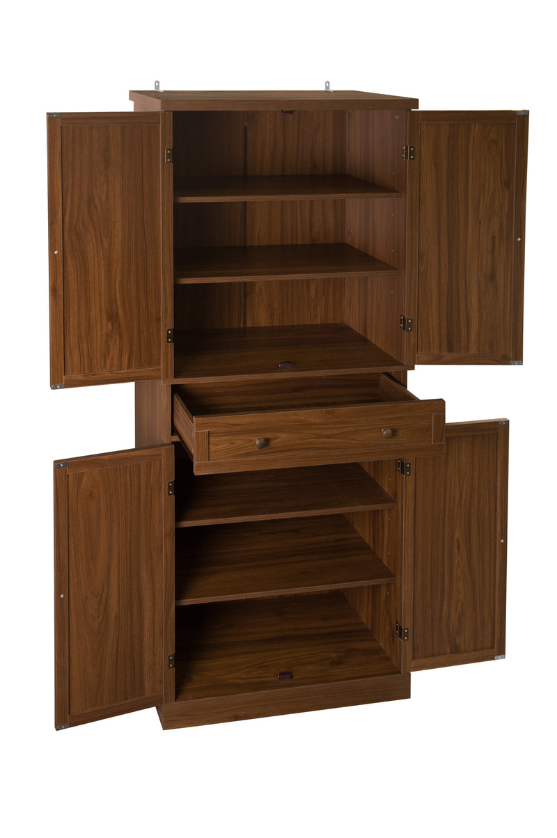 4 Door Cabinet with 1 Drawer, with 4 Adjustable Inner Shelves, Storage Cabinet