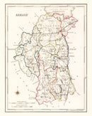 Vintage Map of Armagh County Ireland, 1846