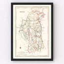 Vintage Map of Armagh County Ireland, 1846