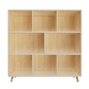 8 Compartment Storage Cabinet With Fixed Shelves For Books - Wood