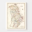 Vintage Map of Antrim County Ireland, 1846