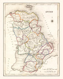 Vintage Map of Antrim County Ireland, 1846
