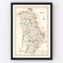 Vintage Map of Antrim County Ireland, 1846