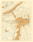 Vintage Map of Damascus, Syria 1918