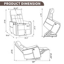 Brown PU Single Motor Power Lift Recliner Chair with Massage & Heat