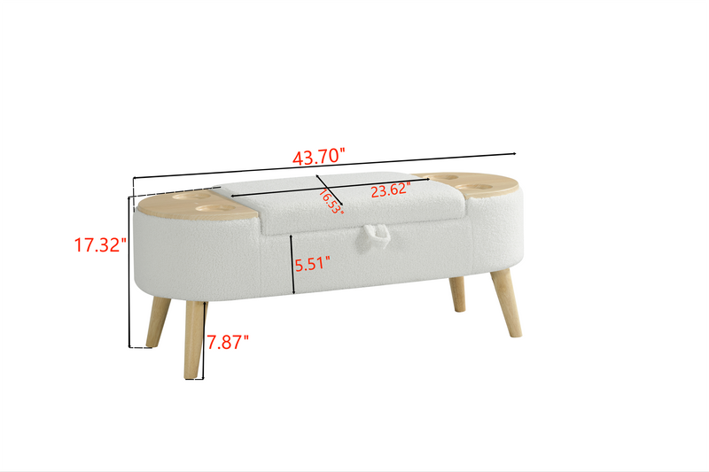 Walker Edison | Teddy Oval Ottoman Storage Bench