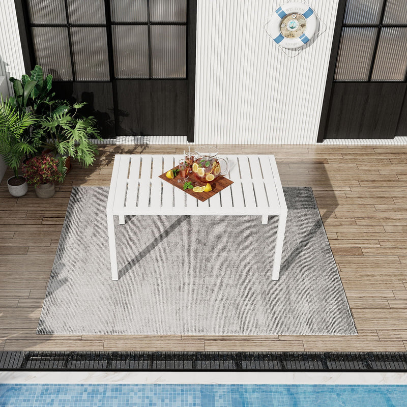Modern Long Table with UV Resistant Powder-Coated Metal Legs, photo 3 of 4