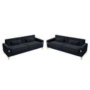 Black Velvet 2-Piece Sofa Set