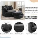 360° Swivel Accent Barrel Chair With Storage Ottoman & 4 Pillows, Modern Leisure Chair Round Accent For Living Room by HouseOfZazla