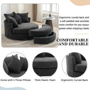 360° Swivel Accent Barrel Chair With Storage Ottoman & 4 Pillows, Modern Leisure Chair Round Accent For Living Room by Unique Piece Furniture