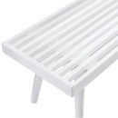 Larwich - Solid Wood Slatted Bench - White by HouseOfZazla