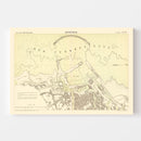 Vintage Map of Livorno, Italy 1884