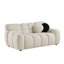 64.96 length, 35.83" deepth, human body structure for USA people, marshmallow sofa,boucle sofa, 2 seater, BEIGE BOUCLE