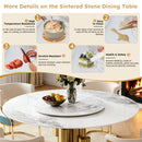59" Round Sintered Stone Dining Table Set