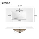 36" Luxury Striped Bathroom Vanity, Soft-Close Dual-Door Storage & Premium Ceramic Sink by HouseOfZazla