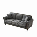 3 Seater Sofa With Tufted Upholstery, Rolled Arms, Nailhead Trim by Unique Piece Furniture