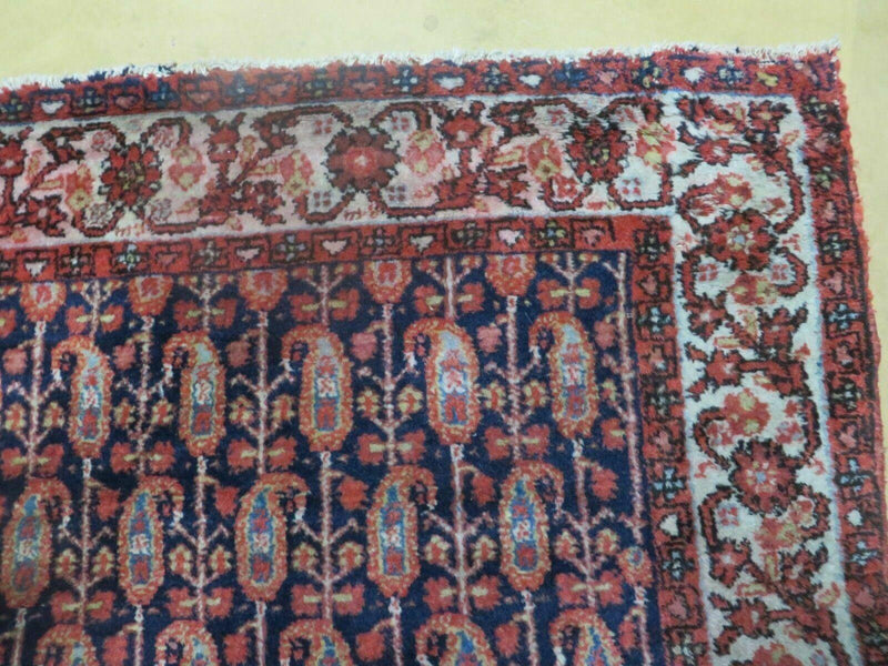 4' X 6' Antique Handmade Turkish Sivas Wool Rug Vegetable Organic Dye Nice Blue