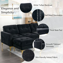 Modern L - Shape Convertible Sectional Sofa With Movable Ottoman by Unique Piece Furniture