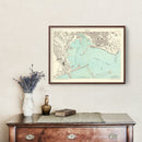 Vintage Map of Genoa, Italy 1884
