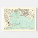 Vintage Map of Genoa, Italy 1884