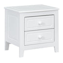 3-Pieces Bedroom Sets,Full Size Wood Platform Bed and Two Nightstands-White
