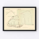 Vintage Map of Barcelona, Spain 1883