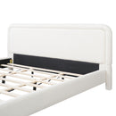 Upholstered Platform Bed Frame With Curved Headboard, Wood Slats Support by HouseOfZazla