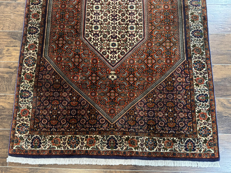 Persian Bidjar Rug 4x5, Fine 290 KPSI, Herati Pattern