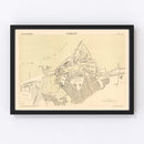 Vintage Map of Sunderland, England 1884
