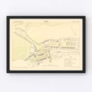 Vintage Map of Edinburgh, Scotland 1884