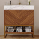 29.9" Modern Free-standing Bathroom Vanity with Ceramic Sink