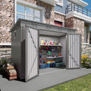 Outdoor Storage Shed, Tool House With Sloping Roof, 6 Vents And 2 Swing Doors For Backyard - Gray by HouseOfZazla
