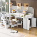 L Shaped Bunk Bed With 3 Drawers, Portable Desk And Wardrobe by HouseOfZazla